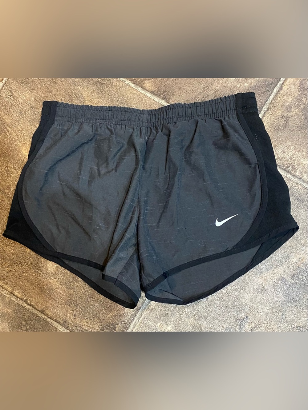 Nike Black Girls' Running Shorts with White Swoosh